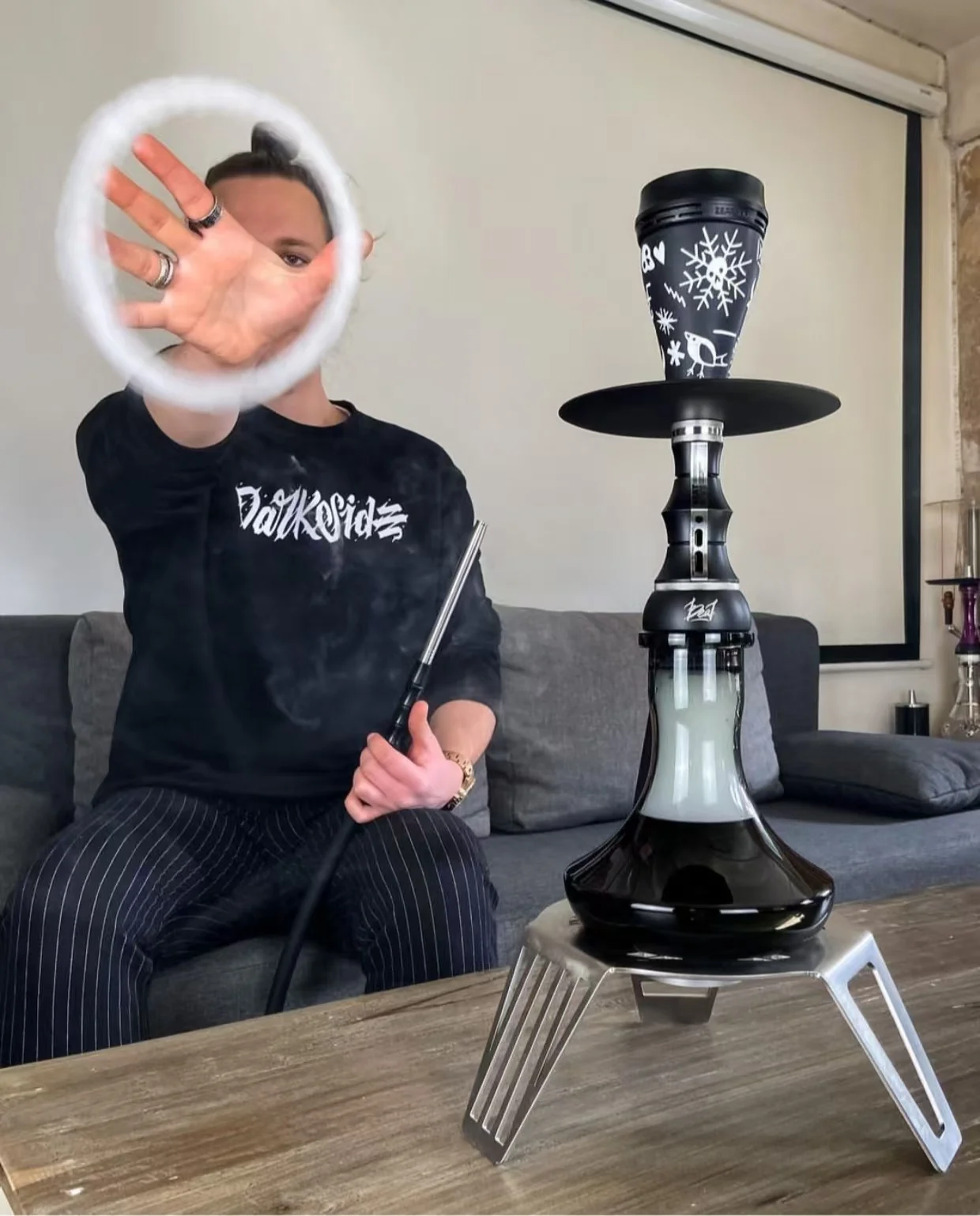 Hookah with Black or Clear Bottle