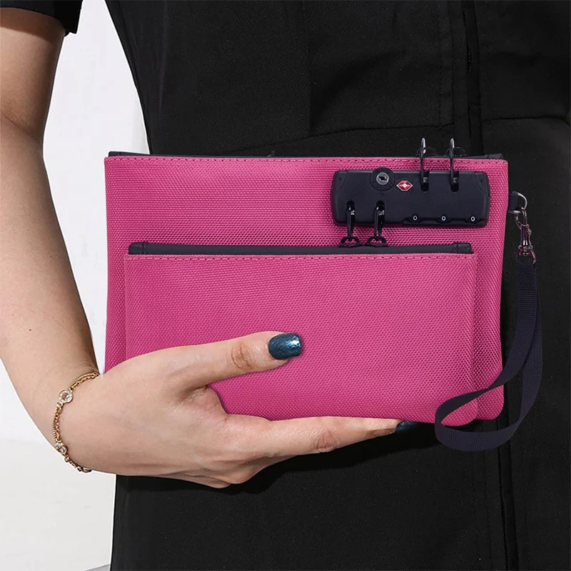 Lockable RFID-Blocking Document Storage Bag
