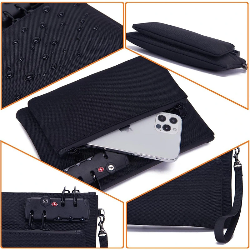 Lockable RFID-Blocking Document Storage Bag