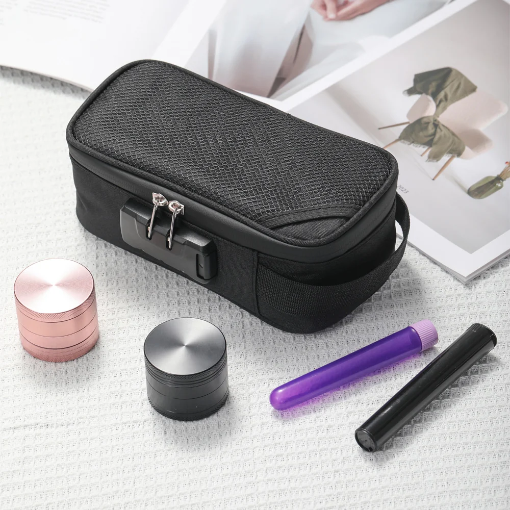 Smell-Proof Portable Tobacco Bag with Combination Lock for Pipes — dimensions 001