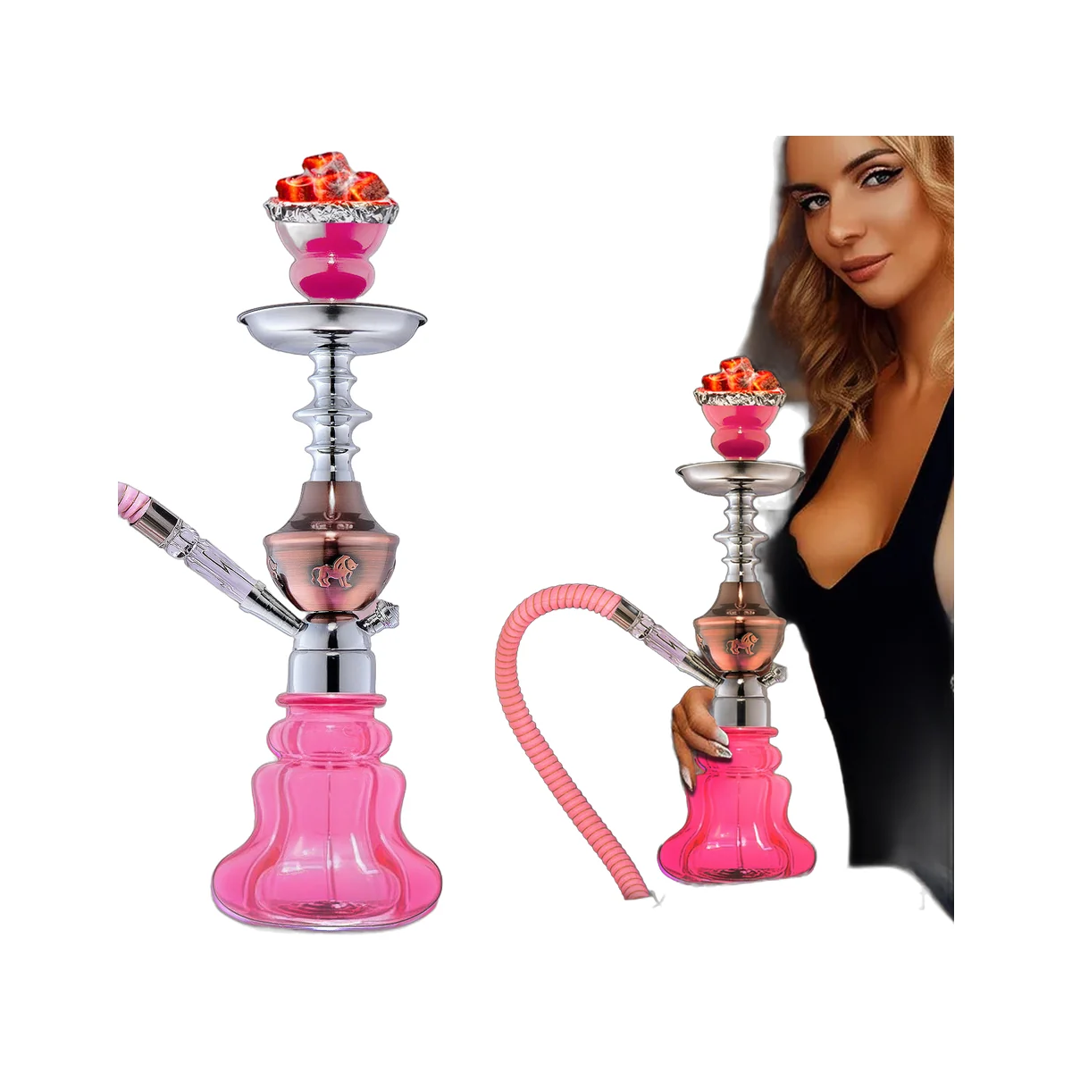 Glass Hookah with One- and Two-Hose Options