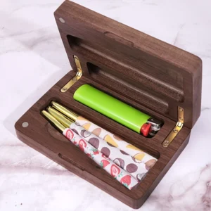 Wooden Cigar Storage Box with Magnetic Flip Lid