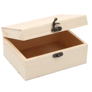 Solid Wood Gift Box with Hinged Lid