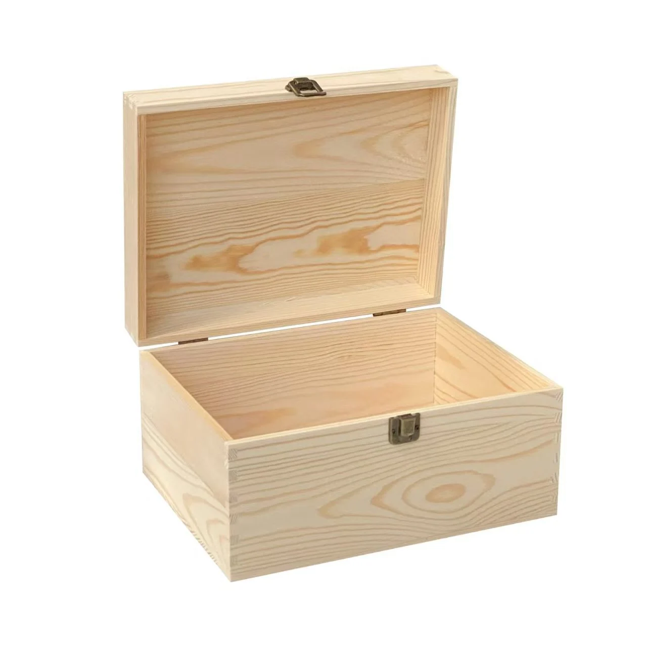 Solid Wood Gift Box with Hinged Lid