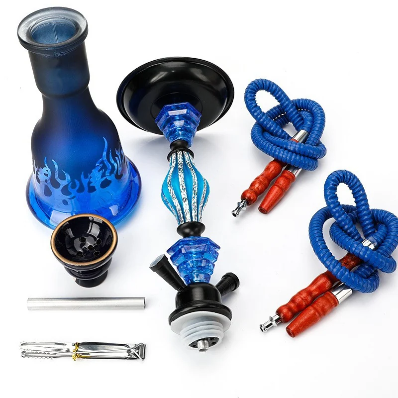 Medium Two-Hose Glass Hookah Set