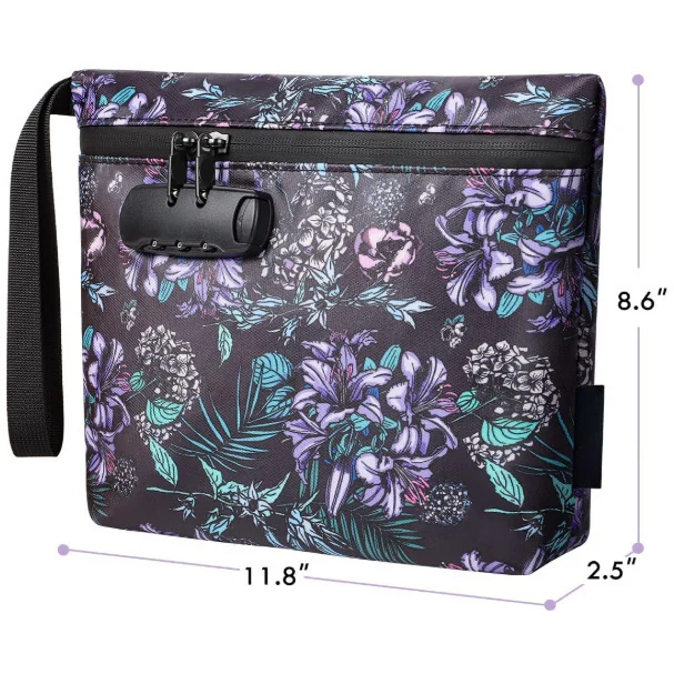 Colorful Smell-Proof Combination Lock Storage Bag for Documents, Stamps and Pipes