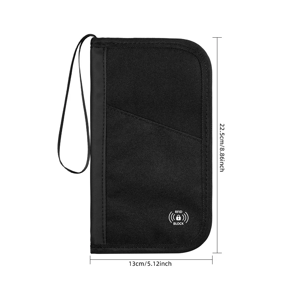 Portable Waterproof RFID-Blocking Travel Passport and Document Organizer with Large Storage Capacity — dimension 019