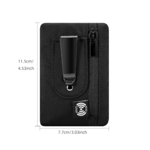 RFID-Blocking Concealed Waist-Clip Travel Wallet for Cards and Coins — dimension 016