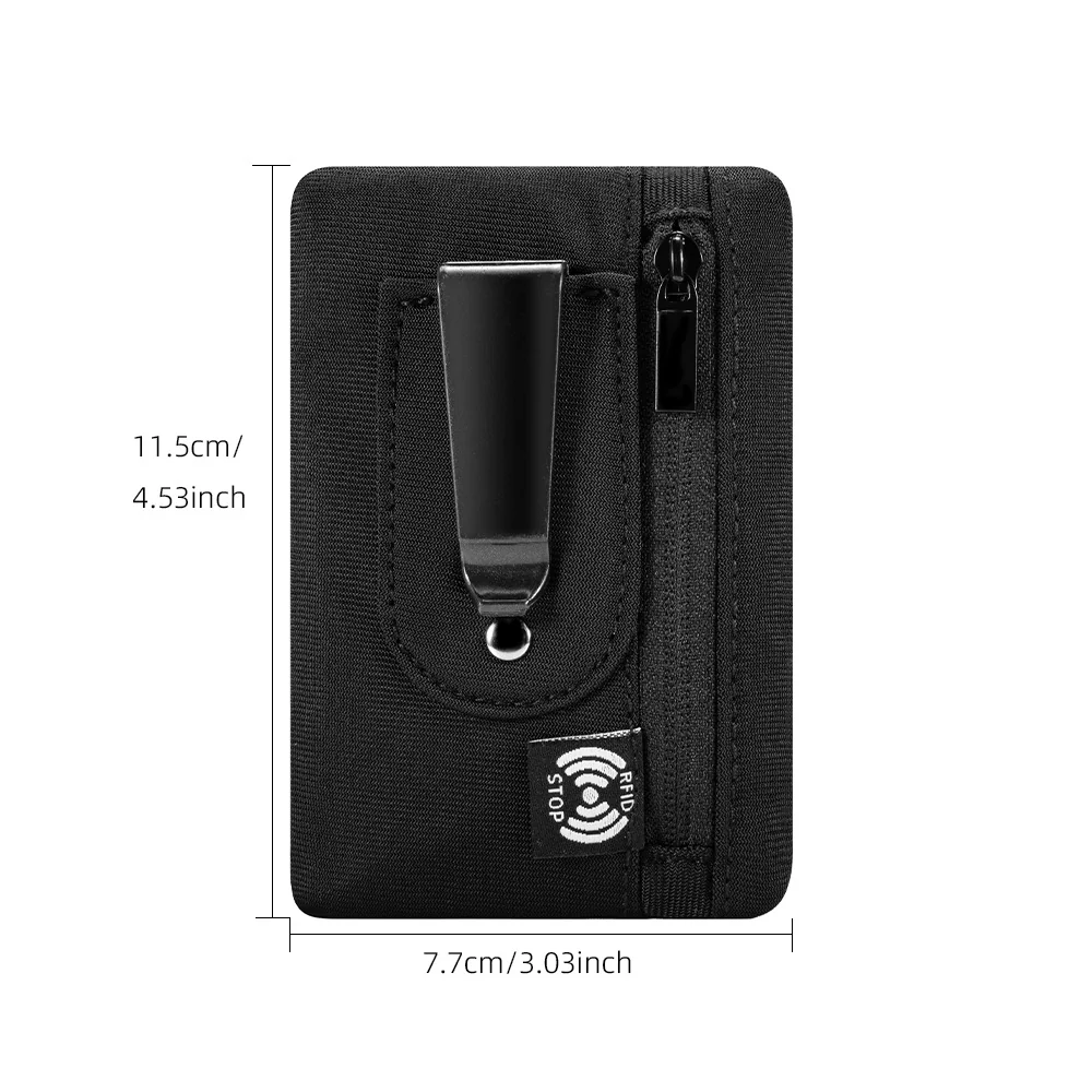 RFID-Blocking Concealed Waist-Clip Travel Wallet for Cards and Coins — dimension 016