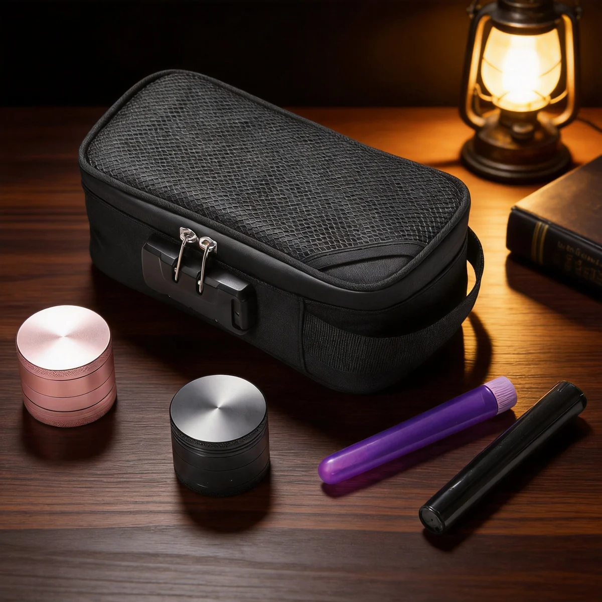 Smell-Proof Portable Tobacco Bag with Combination Lock for Pipes — application view 001